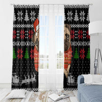 Lovely Pug Dog Christmas Window Curtain Xmas Holiday Patterns - Wonder Print Shop