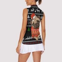 Lovely Pug Dog Christmas Women Sleeveless Polo Shirt Xmas Holiday Patterns - Wonder Print Shop