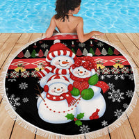 Lovely Snowman Christmas Beach Blanket Xmas Holiday Patterns - Wonder Print Shop