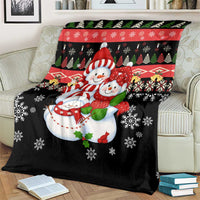 Lovely Snowman Christmas Blanket Xmas Holiday Patterns - Wonder Print Shop