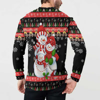 Lovely Snowman Christmas Button Sweatshirt Xmas Holiday Patterns - Wonder Print Shop