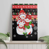 Lovely Snowman Christmas Canvas Wall Art Xmas Holiday Patterns - Wonder Print Shop