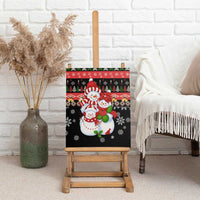 Lovely Snowman Christmas Canvas Wall Art Xmas Holiday Patterns - Wonder Print Shop