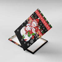 Lovely Snowman Christmas Canvas Wall Art Xmas Holiday Patterns - Wonder Print Shop