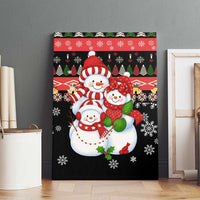Lovely Snowman Christmas Canvas Wall Art Xmas Holiday Patterns - Wonder Print Shop
