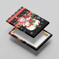 Lovely Snowman Christmas Canvas Wall Art Xmas Holiday Patterns - Wonder Print Shop