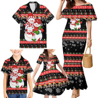 Lovely Snowman Christmas Family Matching Mermaid Dress and Hawaiian Shirt Xmas Holiday Patterns - Wonder Print Shop