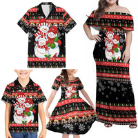 Lovely Snowman Christmas Family Matching Off Shoulder Maxi Dress and Hawaiian Shirt Xmas Holiday Patterns - Wonder Print Shop