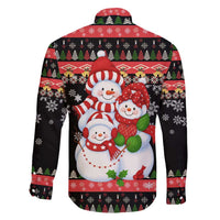 Lovely Snowman Christmas Family Matching Off Shoulder Short Dress and Hawaiian Shirt Xmas Holiday Patterns - Wonder Print Shop