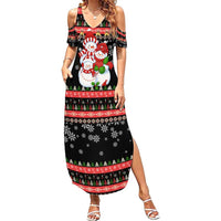 Lovely Snowman Christmas Family Matching Summer Maxi Dress and Hawaiian Shirt Xmas Holiday Patterns - Wonder Print Shop