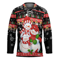 Lovely Snowman Christmas Hockey Jersey Xmas Holiday Patterns - Wonder Print Shop