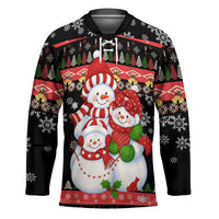 Lovely Snowman Christmas Hockey Jersey Xmas Holiday Patterns - Wonder Print Shop
