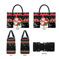Lovely Snowman Christmas Leather Bag Xmas Holiday Patterns - Wonder Print Shop