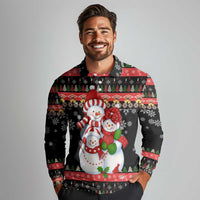 Lovely Snowman Christmas Long Sleeve Polo Shirt Xmas Holiday Patterns - Wonder Print Shop