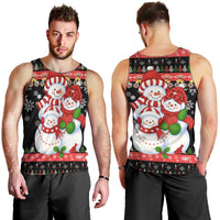 Lovely Snowman Christmas Men Tank Top Xmas Holiday Patterns - Wonder Print Shop