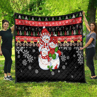 Lovely Snowman Christmas Quilt Xmas Holiday Patterns - Wonder Print Shop