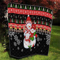 Lovely Snowman Christmas Quilt Xmas Holiday Patterns - Wonder Print Shop