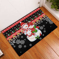 Lovely Snowman Christmas Rubber Doormat Xmas Holiday Patterns - Wonder Print Shop