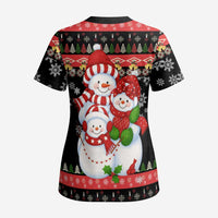Lovely Snowman Christmas Scrub Top Xmas Holiday Patterns - Wonder Print Shop