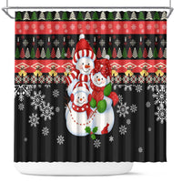 Lovely Snowman Christmas Shower Curtain Xmas Holiday Patterns - Wonder Print Shop