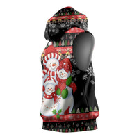 Lovely Snowman Christmas Sleeveless Hoodie Xmas Holiday Patterns - Wonder Print Shop