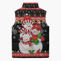 Lovely Snowman Christmas Sleeveless Puffer Jacket Xmas Holiday Patterns - Wonder Print Shop