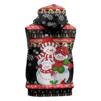 Lovely Snowman Christmas Sleeveless Zip Hoodie Xmas Holiday Patterns - Wonder Print Shop