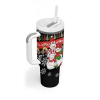 Lovely Snowman Christmas Tumbler With Handle Xmas Holiday Patterns - Wonder Print Shop