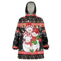 Lovely Snowman Christmas Wearable Blanket Hoodie Xmas Holiday Patterns - Wonder Print Shop