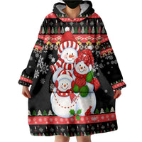 Lovely Snowman Christmas Wearable Blanket Hoodie Xmas Holiday Patterns - Wonder Print Shop