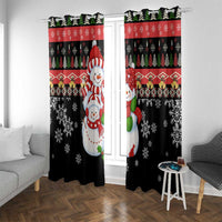 Lovely Snowman Christmas Window Curtain Xmas Holiday Patterns - Wonder Print Shop