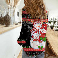 Lovely Snowman Christmas Women Casual Shirt Xmas Holiday Patterns - Wonder Print Shop