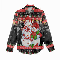 Lovely Snowman Christmas Women Casual Shirt Xmas Holiday Patterns - Wonder Print Shop