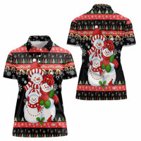 Lovely Snowman Christmas Women Polo Shirt Xmas Holiday Patterns - Wonder Print Shop