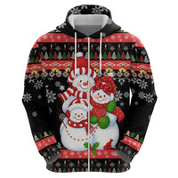 Lovely Snowman Christmas Zip Hoodie Xmas Holiday Patterns - Wonder Print Shop