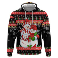 Lovely Snowman Christmas Zip Hoodie Xmas Holiday Patterns - Wonder Print Shop