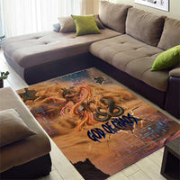 Seth Serpent Area Rug Sandstorm Egyptian Chaos God in Ancient Desert Tones