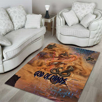 Seth Serpent Area Rug Sandstorm Egyptian Chaos God in Ancient Desert Tones