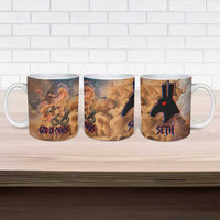 Seth Serpent Ceramic Mug Sandstorm Egyptian Chaos God in Ancient Desert Tones