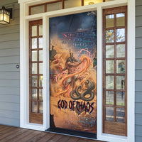 Seth Serpent Door Cover Sandstorm Egyptian Chaos God in Ancient Desert Tones