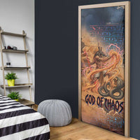 Seth Serpent Door Cover Sandstorm Egyptian Chaos God in Ancient Desert Tones