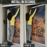 Seth Serpent Door Cover Sandstorm Egyptian Chaos God in Ancient Desert Tones