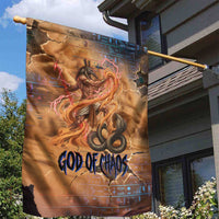Seth Serpent Garden Flag Sandstorm Egyptian Chaos God in Ancient Desert Tones