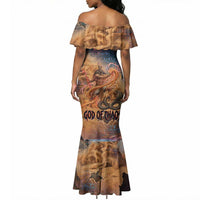 Seth Serpent Mermaid Dress Sandstorm Egyptian Chaos God in Ancient Desert Tones