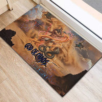 Seth Serpent Rubber Doormat Sandstorm Egyptian Chaos God in Ancient Desert Tones