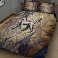 Suty Quilt Bed Set with Typhonic Beast Staff Ancient Egypt Symbolism