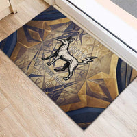 Suty Rubber Doormat with Typhonic Beast Staff Ancient Egypt Symbolism