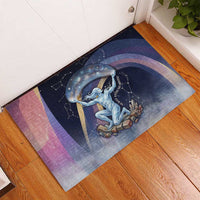 Shu Celestial Constellations Rubber Doormat Rainbow Ancient Egyptian Sky Deity Theme