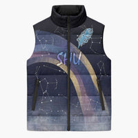 Shu Celestial Constellations Sleeveless Puffer Jacket Rainbow Ancient Egyptian Sky Deity Theme