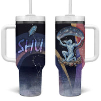 Shu Celestial Constellations Tumbler With Handle Rainbow Ancient Egyptian Sky Deity Theme